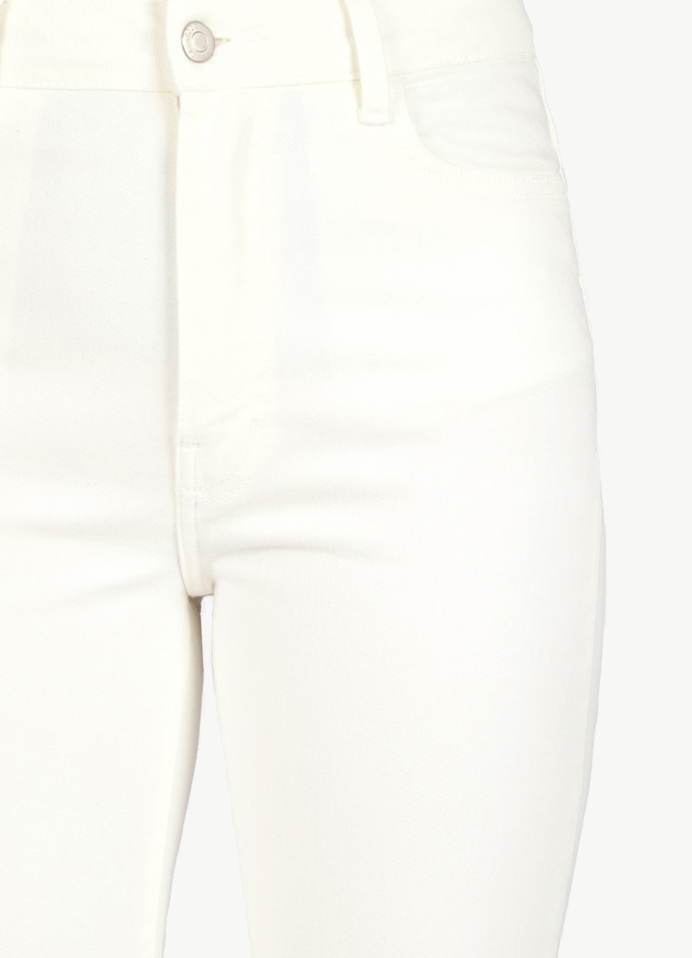 BC1 High-Waist Off-White Cut-Off Cropped Jeans
