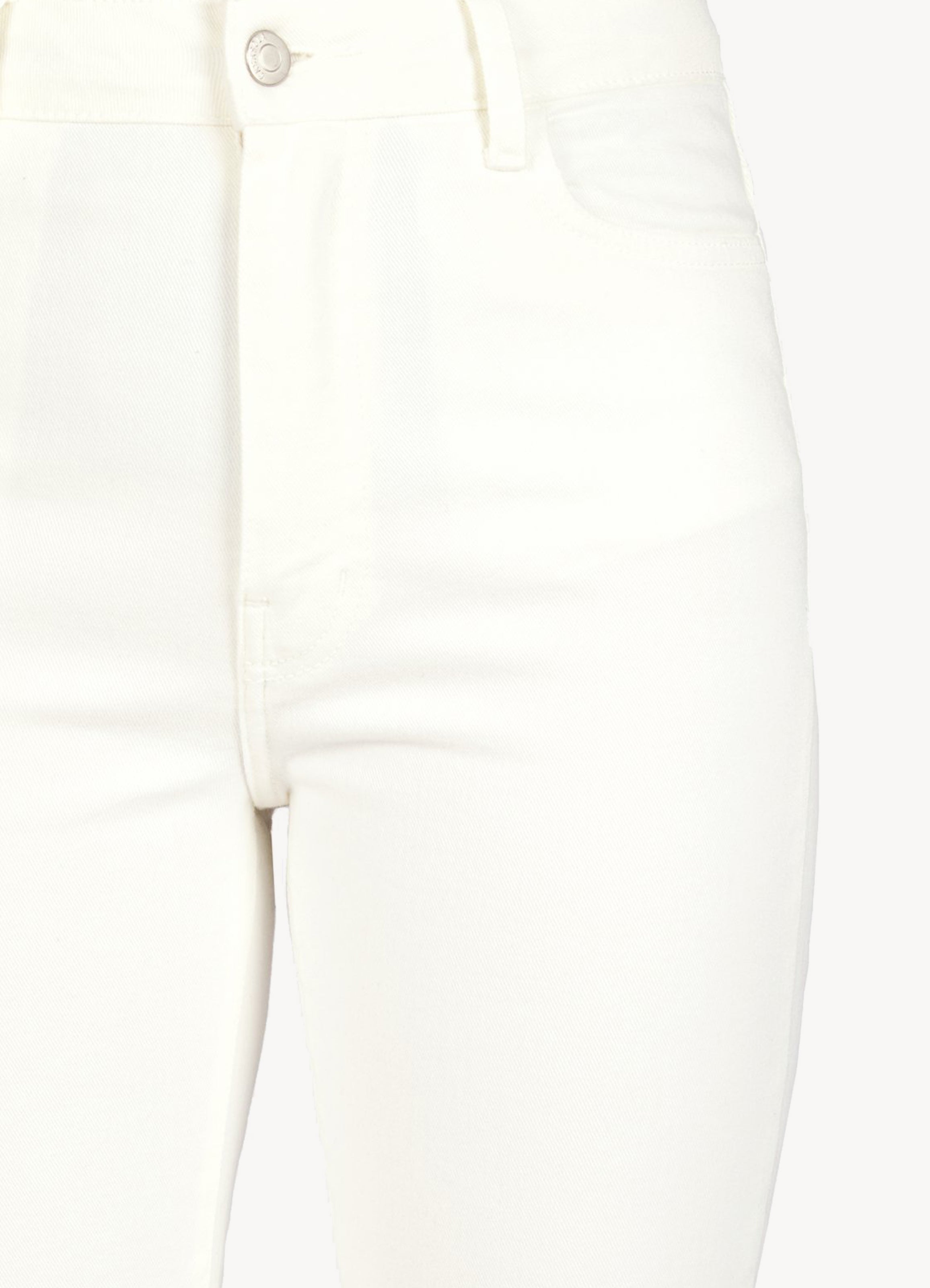 BC5 Off-White High-Waist Slim Cropped Jeans