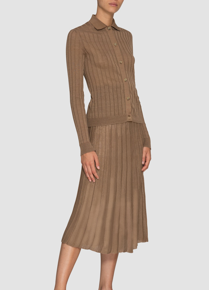 Ciana Linen-Silk Skirt